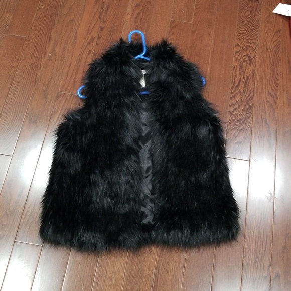 Kenar Jackets & Blazers - Kenar Black Faux Fur Vest